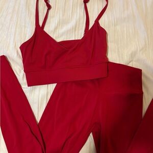 Balance Athletica Red High-Waist Leggings & Sports Bra Set